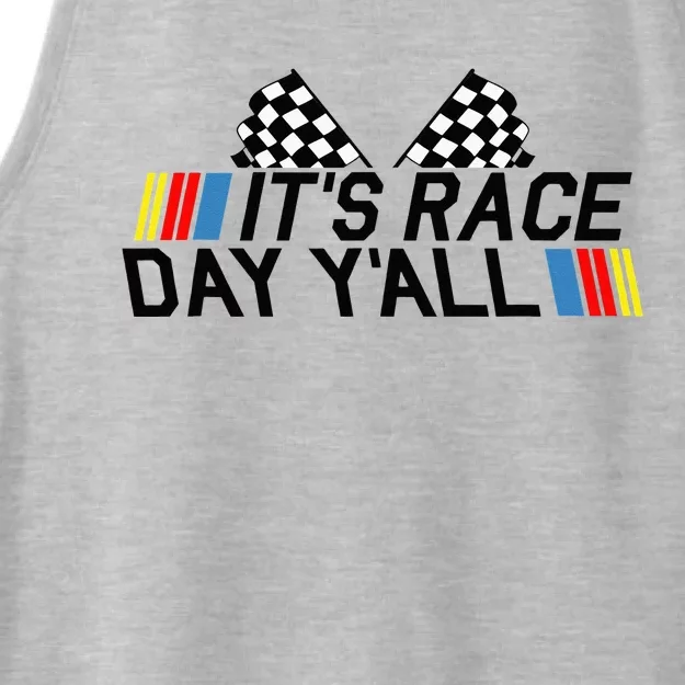 Its Race Day Yall Funny Racing Drag Car Truck Track Womens Ladies Tri-Blend Wicking Tank