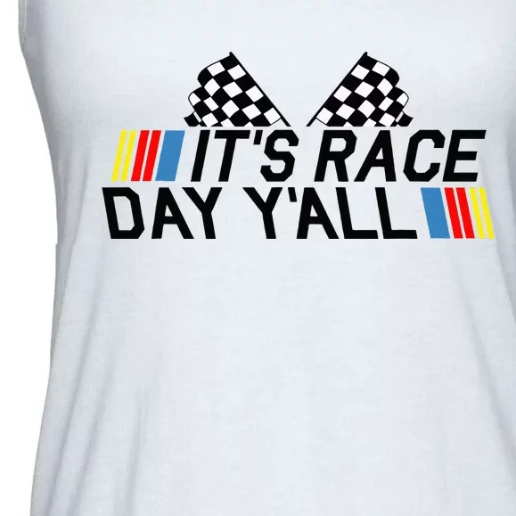 Its Race Day Yall Funny Racing Drag Car Truck Track Womens Ladies Essential Flowy Tank