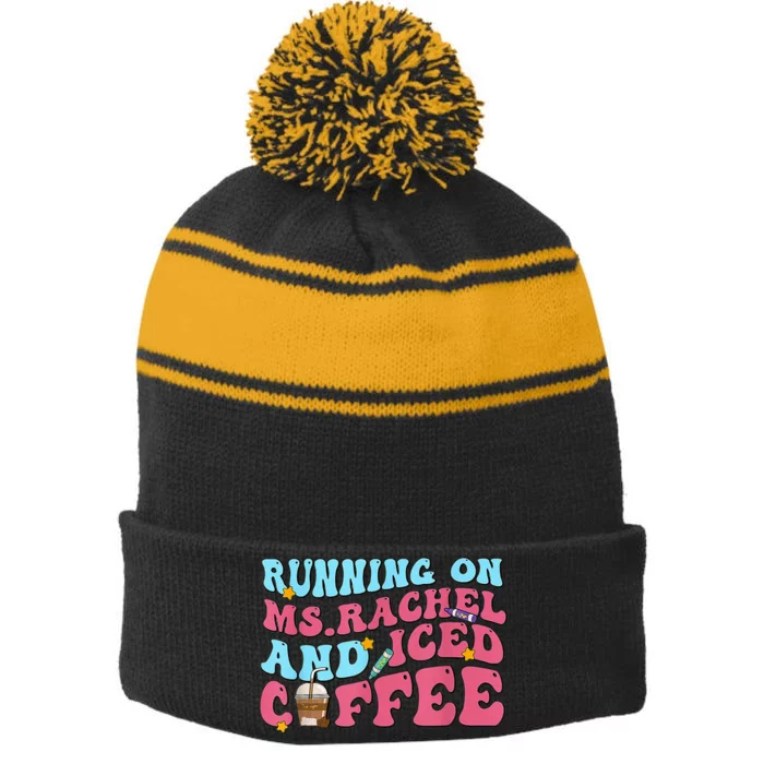 Indian Running Duck Runner Duck Stripe Pom Pom Beanie