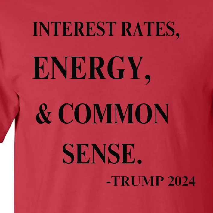 Interest Rates Energy & Common Sense Trump Saying Tall T-Shirt