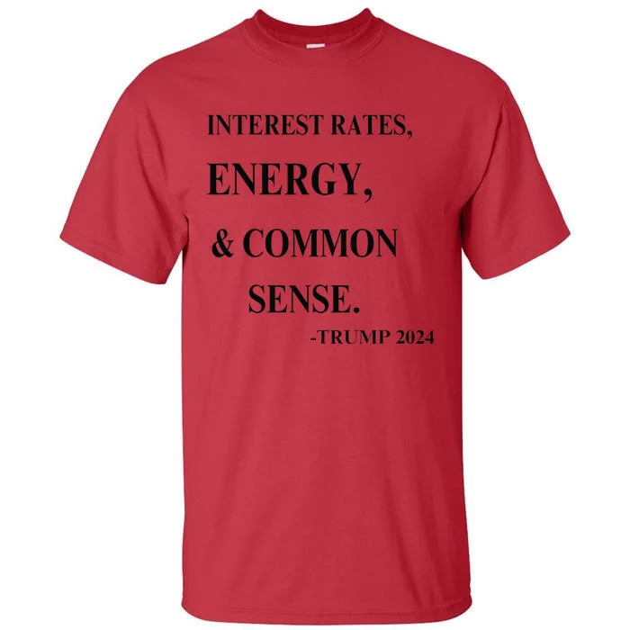 Interest Rates Energy & Common Sense Trump Saying Tall T-Shirt