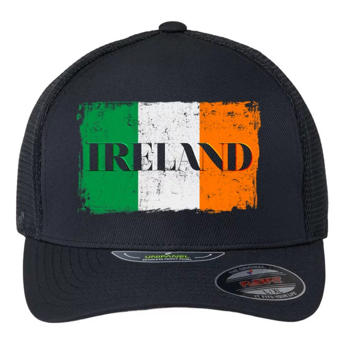 Ireland Grunge Flag Flexfit Unipanel Trucker Cap