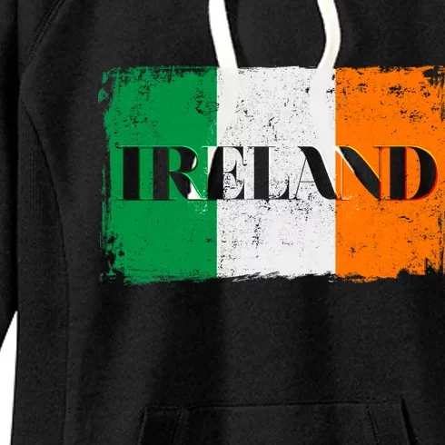 Ireland Grunge Flag Women's Fleece Hoodie