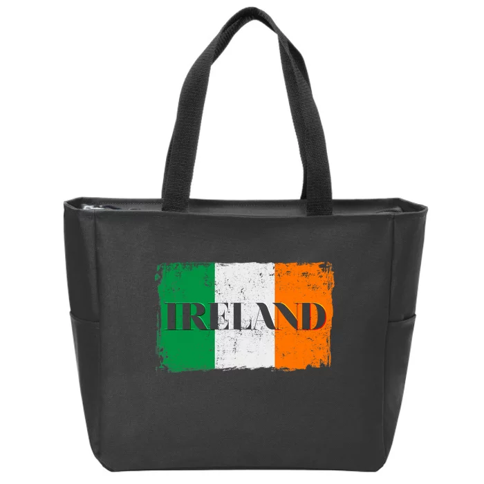 Ireland Grunge Flag Zip Tote Bag