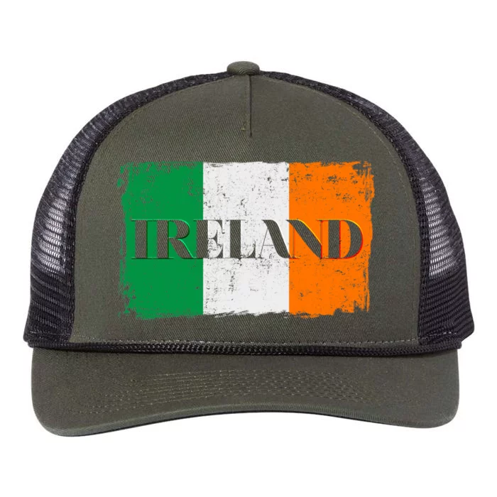 Ireland Grunge Flag Retro Rope Trucker Hat Cap