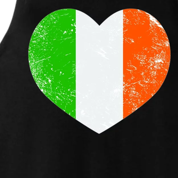 Ireland heart retro flag - St Patricks Day Ladies Tri-Blend Wicking Tank