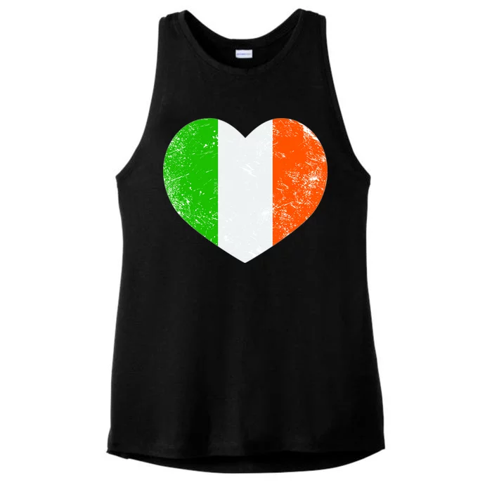 Ireland heart retro flag - St Patricks Day Ladies Tri-Blend Wicking Tank