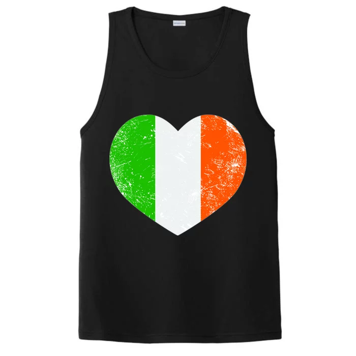 Ireland heart retro flag - St Patricks Day Performance Tank