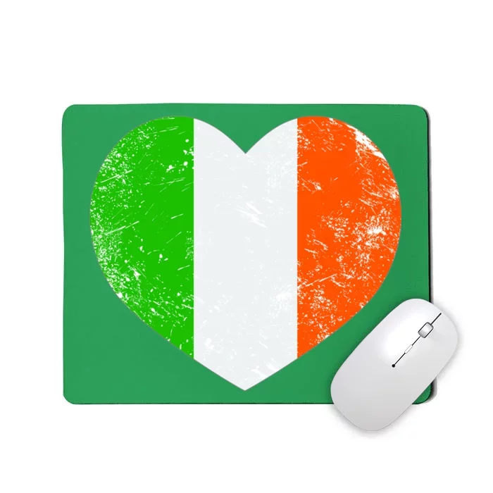 Ireland heart retro flag - St Patricks Day Mousepad