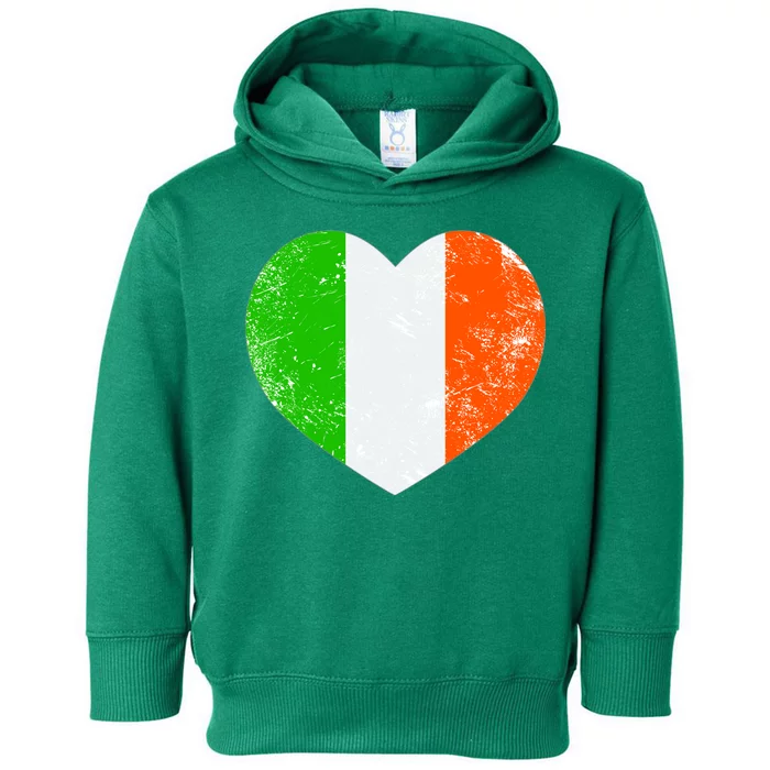 Ireland heart retro flag - St Patricks Day Toddler Hoodie