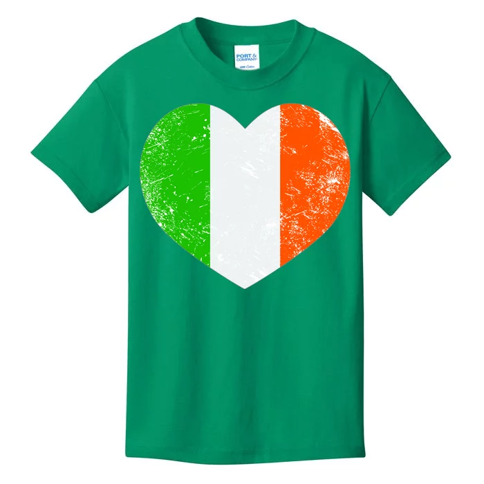 Ireland heart retro flag - St Patricks Day Kids T-Shirt