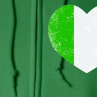 Ireland heart retro flag - St Patricks Day Full Zip Hoodie