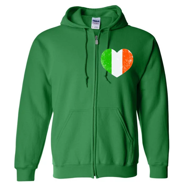 Ireland heart retro flag - St Patricks Day Full Zip Hoodie