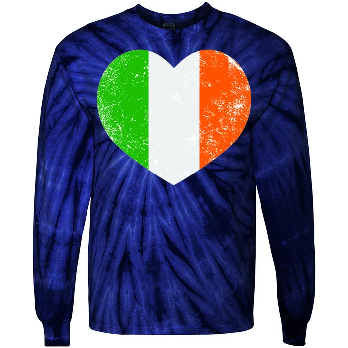 Ireland heart retro flag - St Patricks Day Tie-Dye Long Sleeve Shirt