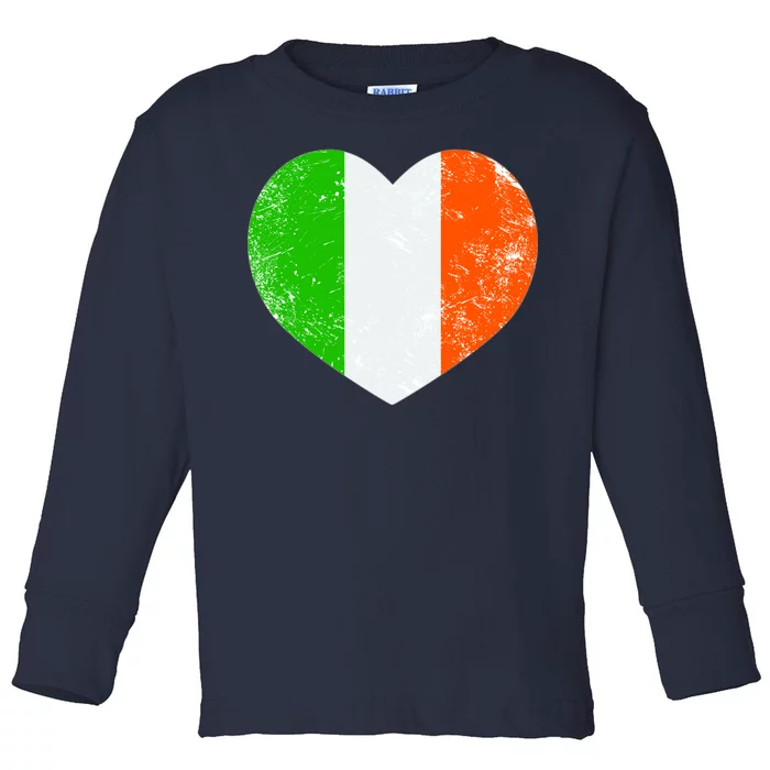 Ireland heart retro flag - St Patricks Day Toddler Long Sleeve Shirt