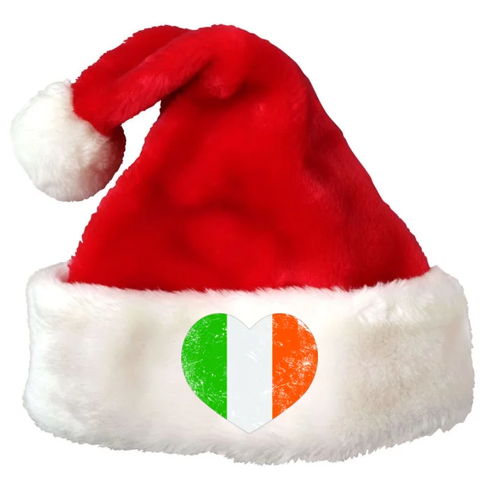 Ireland heart retro flag - St Patricks Day Premium Christmas Santa Hat