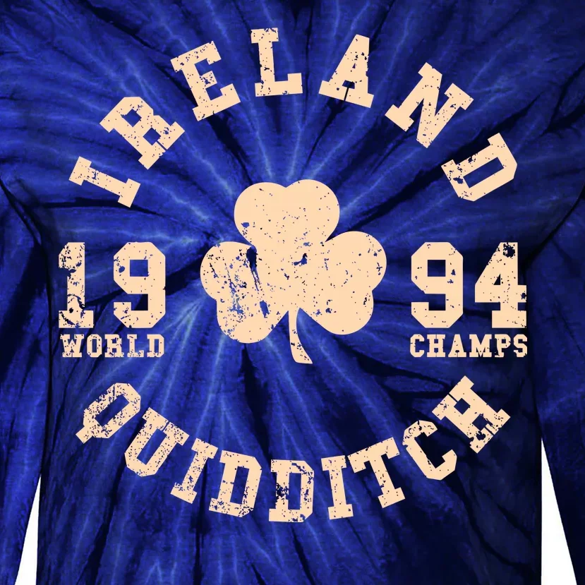 Ireland Quidditch 1994 World Champs Irish St. Patrick's Day Tie-Dye Long Sleeve Shirt