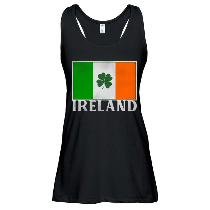 Ireland Shamrock Vintage Flag Ladies Essential Flowy Tank