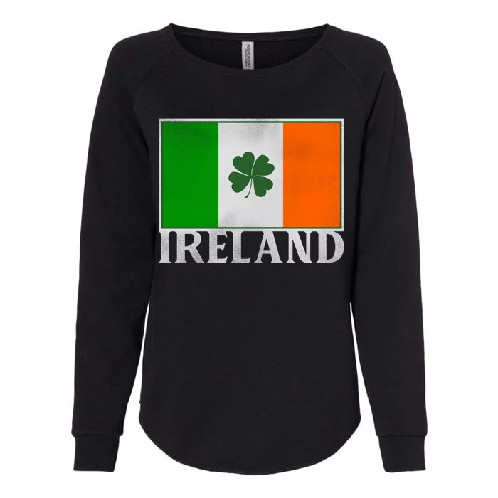 Ireland Shamrock Vintage Flag Womens California Wash Sweatshirt