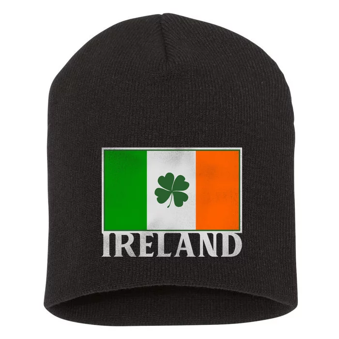 Ireland Shamrock Vintage Flag Short Acrylic Beanie