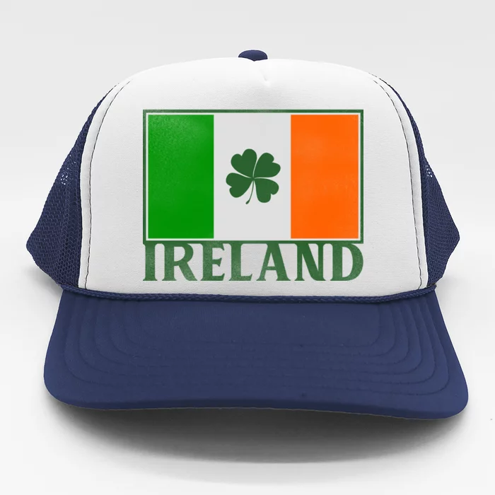 Ireland Shamrock Vintage Flag Trucker Hat