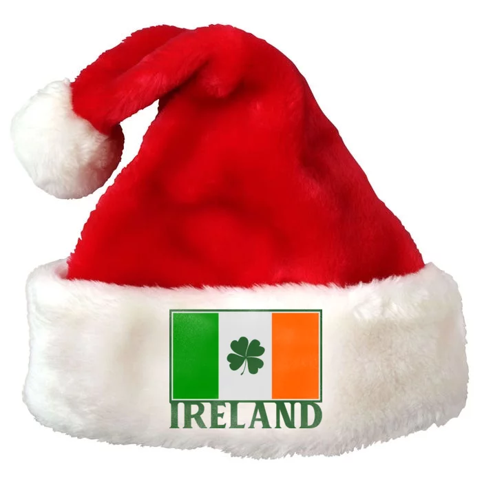 Ireland Shamrock Vintage Flag Premium Christmas Santa Hat