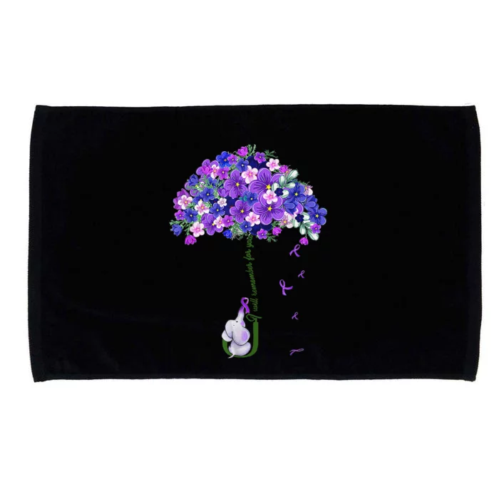 ILl Remember For You Purple Elephant AlzheimerS Awareness Cute Microfiber Hand Towel