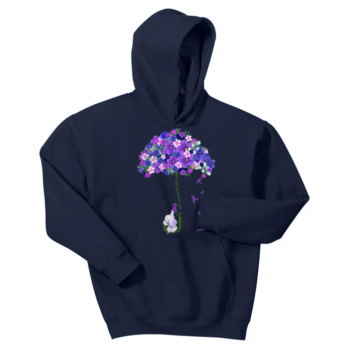 ILl Remember For You Purple Elephant AlzheimerS Awareness Cute Kids Hoodie