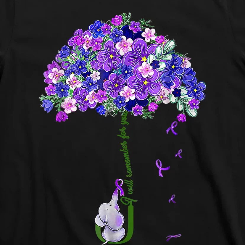 ILl Remember For You Purple Elephant AlzheimerS Awareness T-Shirt