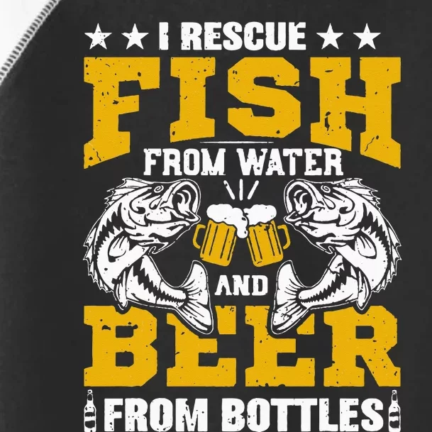 I Rescue Fish From Water Beer From Bottle Funny Fishing Toddler Fine Jersey T-Shirt