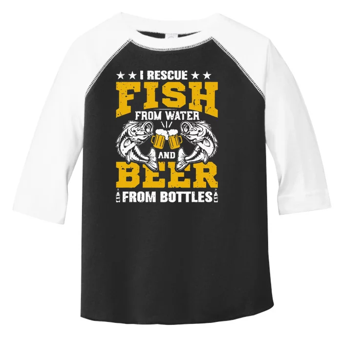 I Rescue Fish From Water Beer From Bottle Funny Fishing Toddler Fine Jersey T-Shirt