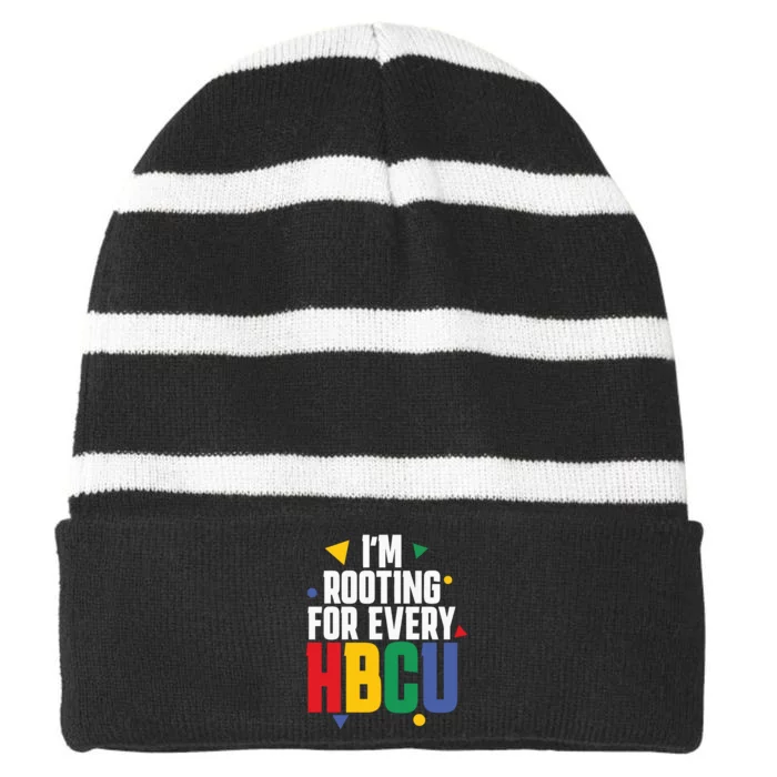 IM Rooting For Every Hbcu African American Striped Beanie with Solid Band