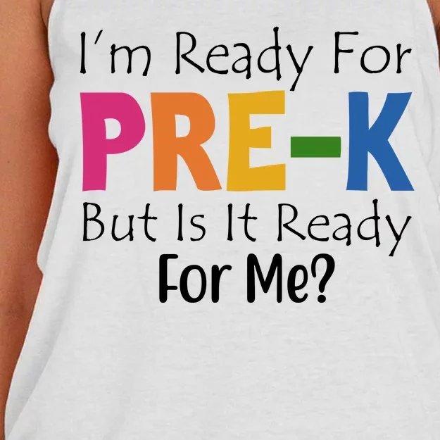 Im Ready For Pre K But Is It Ready For Me Women's Knotted Racerback Tank