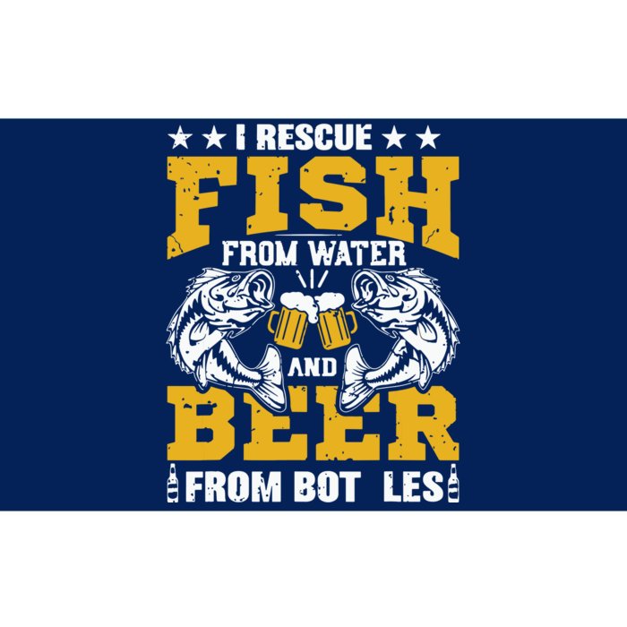 I Rescue Fish From Water Beer From Bottle Funny Fishing Bumper Sticker