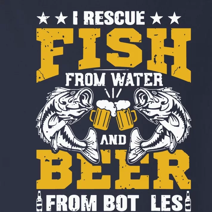 I Rescue Fish From Water Beer From Bottle Funny Fishing Toddler Long Sleeve Shirt