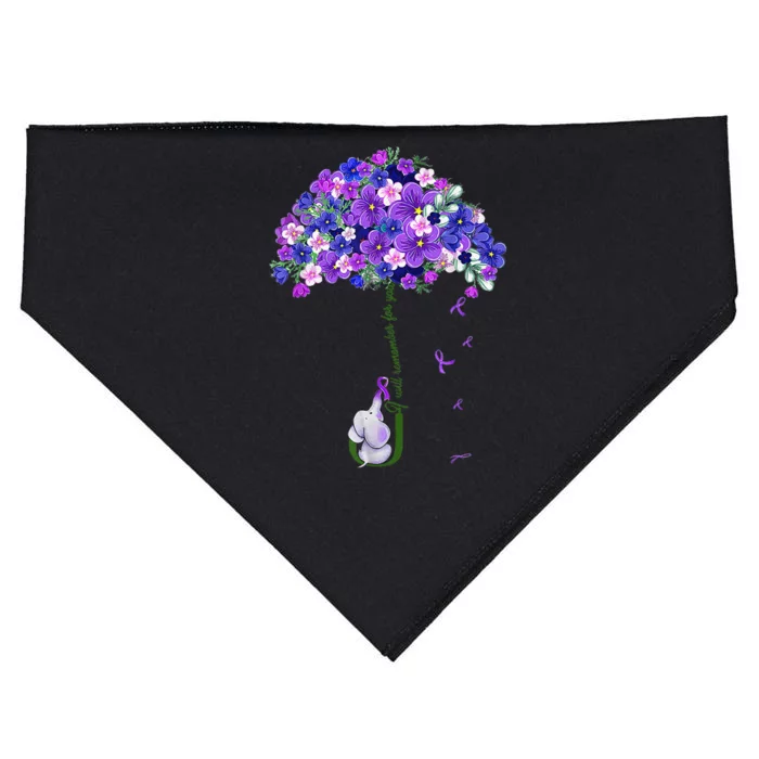 ILl Remember For You Purple Elephant AlzheimerS USA-Made Doggie Bandana