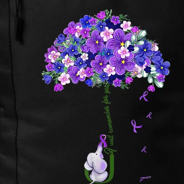 ILl Remember For You Purple Elephant AlzheimerS Daily Commute Backpack