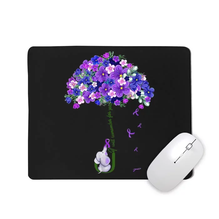 ILl Remember For You Purple Elephant AlzheimerS Mousepad