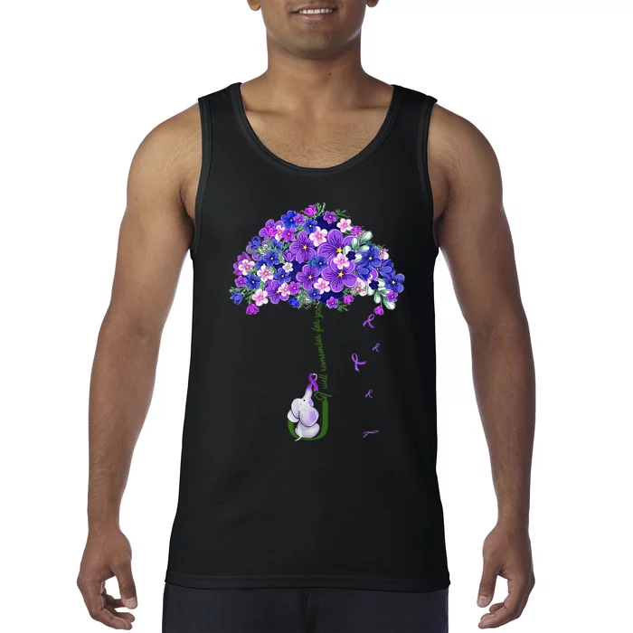 ILl Remember For You Purple Elephant AlzheimerS Tank Top