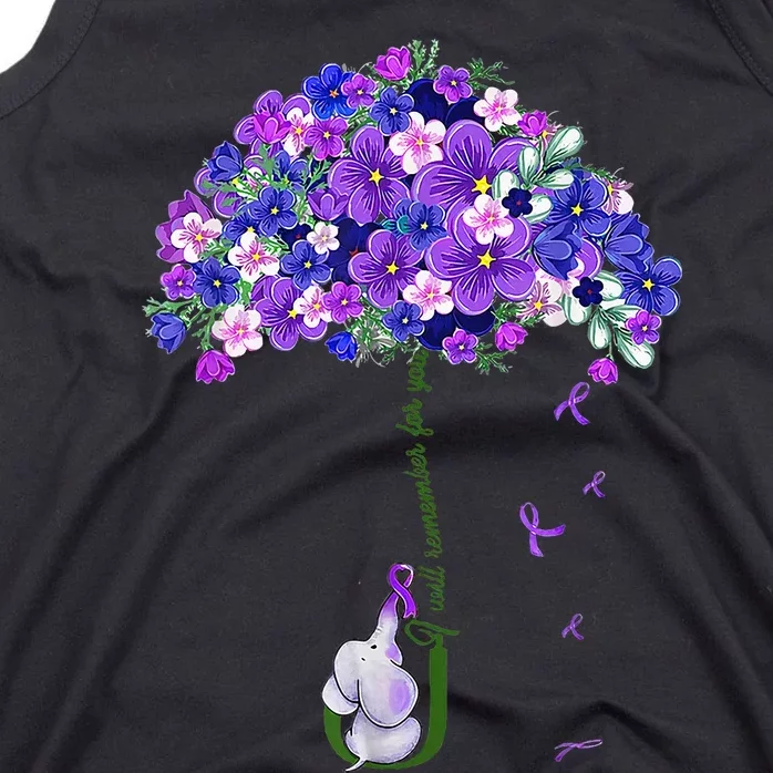 ILl Remember For You Purple Elephant AlzheimerS Tank Top