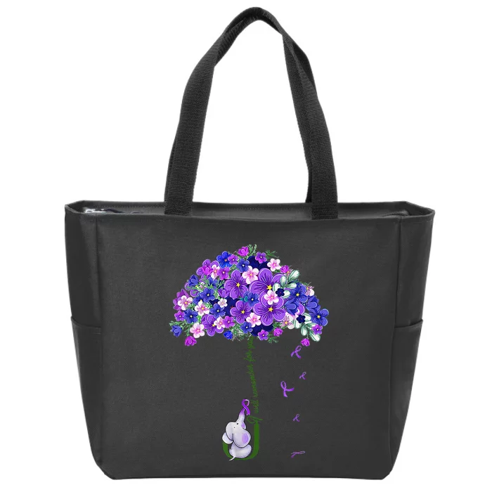 ILl Remember For You Purple Elephant AlzheimerS Zip Tote Bag