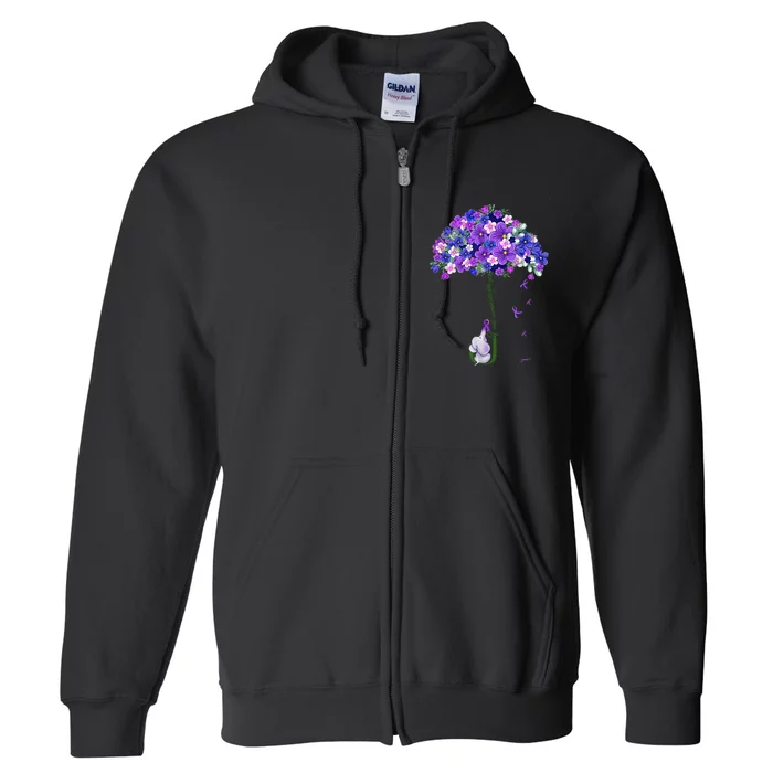 ILl Remember For You Purple Elephant AlzheimerS Full Zip Hoodie