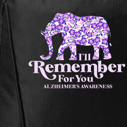 ILl Remember For You AlzheimerS Awareness Elephant Flower City Backpack