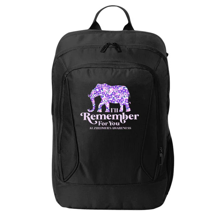 ILl Remember For You AlzheimerS Awareness Elephant Flower City Backpack