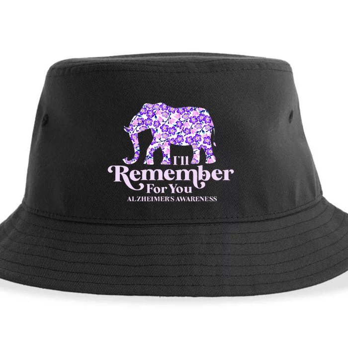 ILl Remember For You AlzheimerS Awareness Elephant Flower Sustainable Bucket Hat