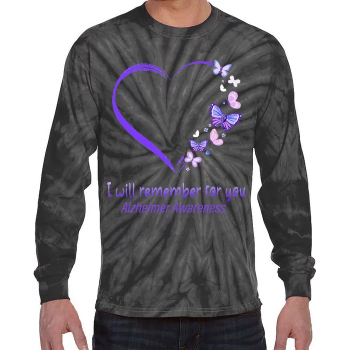 I’ll Remember For You Alzheimer Awareness Apparel Tie-Dye Long Sleeve Shirt