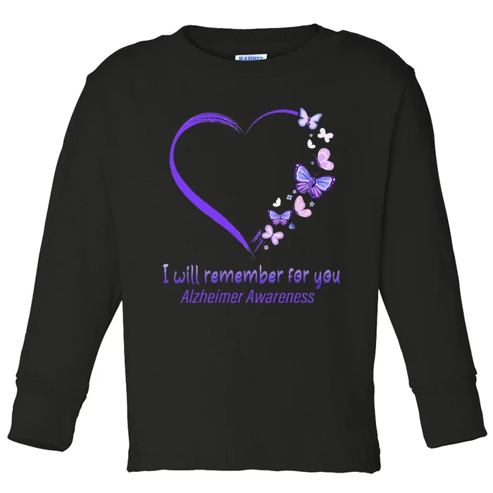 I’ll Remember For You Alzheimer Awareness Apparel Toddler Long Sleeve Shirt