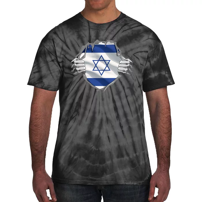 Israel Roots Flag Patriotic Israeli Heritage Patriot Day Tie-Dye T-Shirt