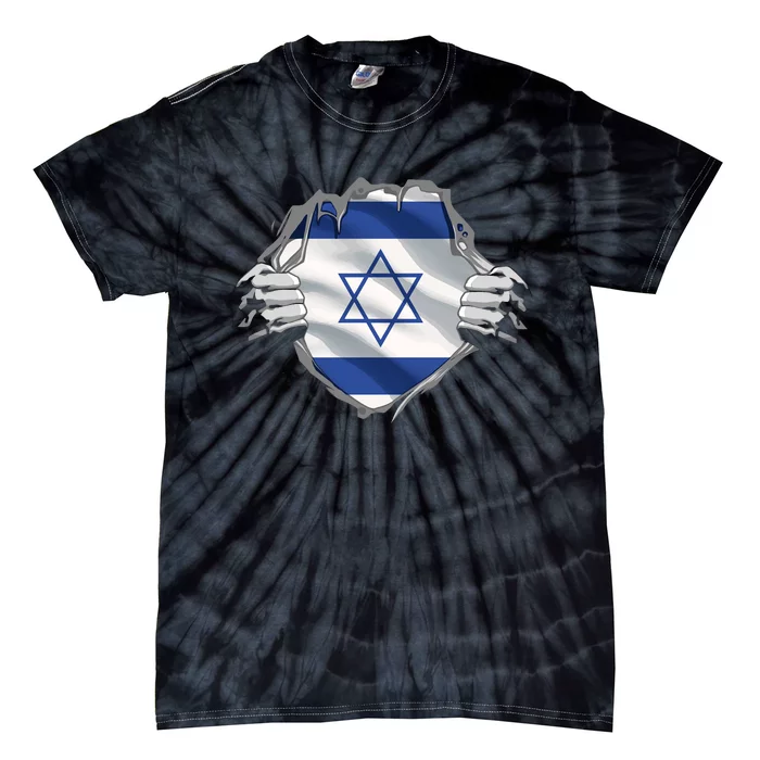 Israel Roots Flag Patriotic Israeli Heritage Patriot Day Tie-Dye T-Shirt