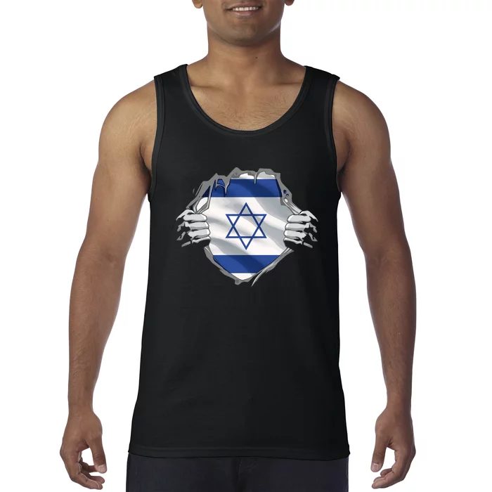 Israel Roots Flag Patriotic Israeli Heritage Patriot Day Tank Top